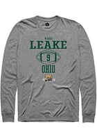 Blake Leake  Ohio Bobcats Graphite Rally NIL Sport Icon Long Sleeve T Shirt