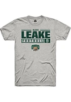 Blake Leake  Ohio Bobcats Ash Rally NIL Stacked Box Short Sleeve T Shirt