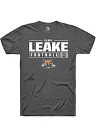 Blake Leake  Ohio Bobcats Dark Grey Rally NIL Stacked Box Short Sleeve T Shirt