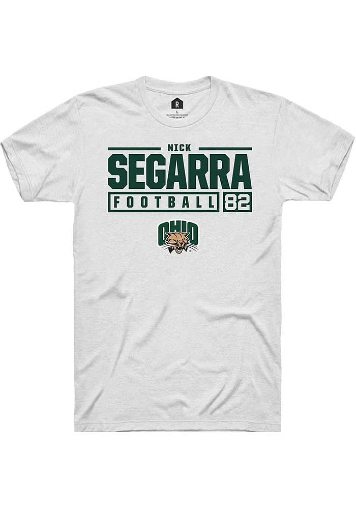 Nick Segarra Ohio Bobcats Rally NIL Stacked Box Short Sleeve T Shirt