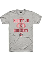 Aaron Scott Jr  Ohio State Buckeyes Ash Rally NIL Sport Icon Short Sleeve T Shirt