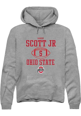 Aaron Scott Jr  Rally Ohio State Buckeyes Mens Graphite NIL Sport Icon Long Sleeve Hoodie