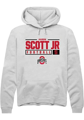 Aaron Scott Jr Rally Ohio State Buckeyes Mens NIL Stacked Box Long Sleeve Hoodie