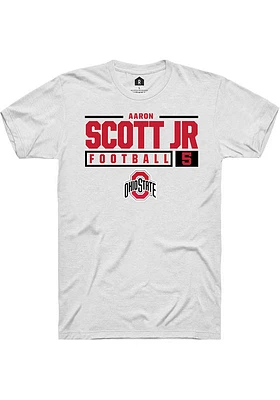 Aaron Scott Jr Ohio State Buckeyes Rally NIL Stacked Box Short Sleeve T Shirt