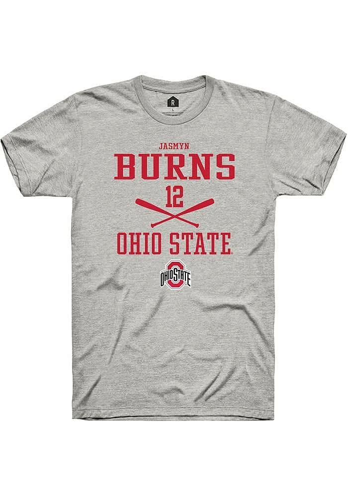 Jasmyn Burns  Ohio State Buckeyes Ash Rally NIL Sport Icon Short Sleeve T Shirt