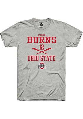 Jasmyn Burns  Ohio State Buckeyes Ash Rally NIL Sport Icon Short Sleeve T Shirt