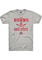 Jasmyn Burns  Ohio State Buckeyes Ash Rally NIL Sport Icon Short Sleeve T Shirt