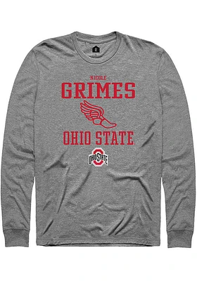 Nicole Grimes  Ohio State Buckeyes Graphite Rally NIL Sport Icon Long Sleeve T Shirt