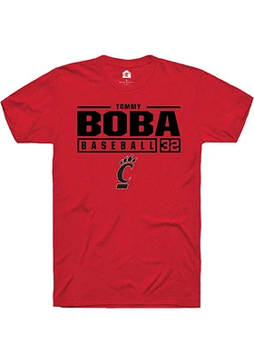 Tommy Boba Cincinnati Bearcats Rally NIL Stacked Box Short Sleeve T Shirt