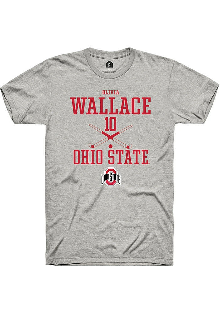 Olivia Wallace  Ohio State Buckeyes Ash Rally NIL Sport Icon Short Sleeve T Shirt