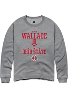 Olivia Wallace  Rally Ohio State Buckeyes Mens Graphite NIL Sport Icon Long Sleeve Crew Sweatshi..