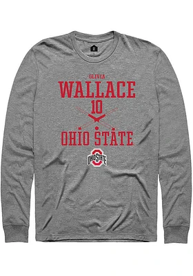 Olivia Wallace  Ohio State Buckeyes Graphite Rally NIL Sport Icon Long Sleeve T Shirt