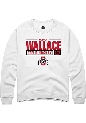 Olivia Wallace Rally Ohio State Buckeyes Mens NIL Stacked Box Long Sleeve Crew Sweatshirt