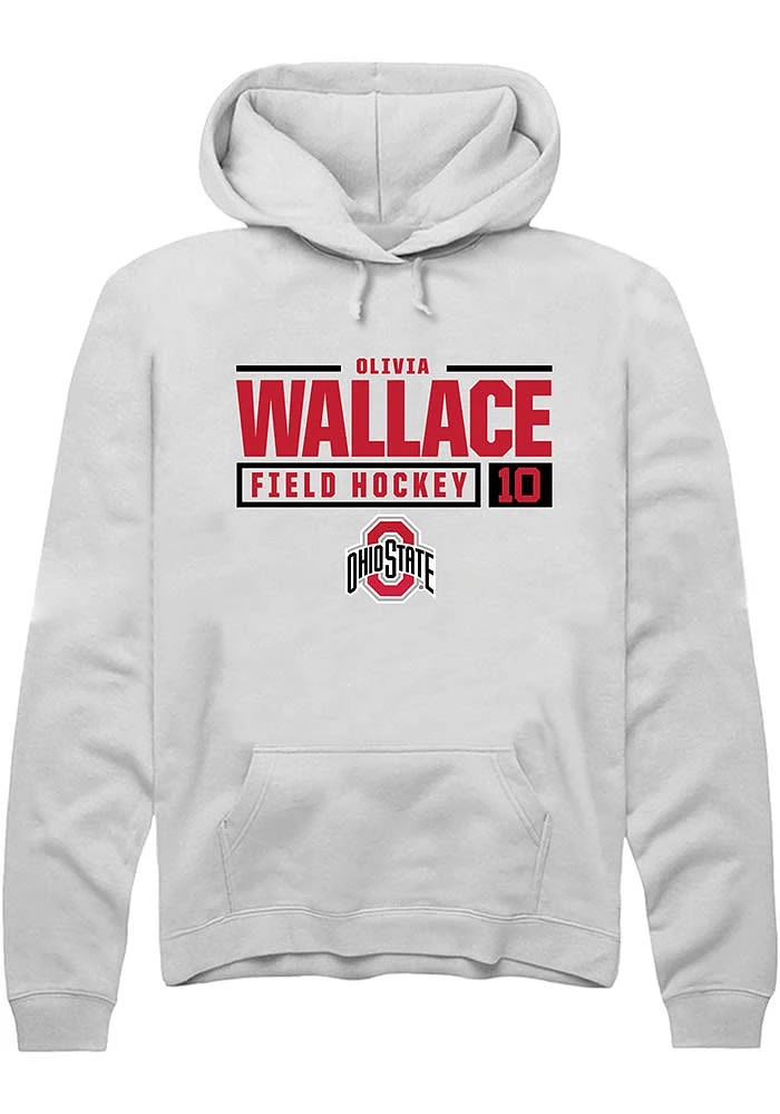 Olivia Wallace Rally Ohio State Buckeyes Mens NIL Stacked Box Long Sleeve Hoodie