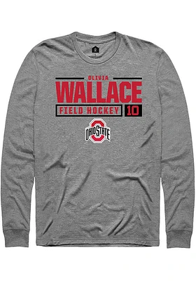 Olivia Wallace  Ohio State Buckeyes Graphite Rally NIL Stacked Box Long Sleeve T Shirt