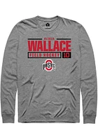 Olivia Wallace  Ohio State Buckeyes Graphite Rally NIL Stacked Box Long Sleeve T Shirt