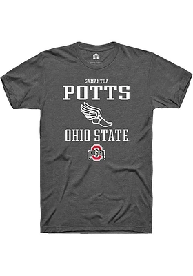 Samantha Potts  Ohio State Buckeyes Dark Grey Rally NIL Sport Icon Short Sleeve T Shirt