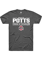 Samantha Potts  Ohio State Buckeyes Dark Grey Rally NIL Stacked Box Short Sleeve T Shirt