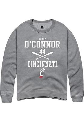 Tommy O'Connor  Rally Cincinnati Bearcats Mens Graphite NIL Sport Icon Long Sleeve Crew Sweatshirt