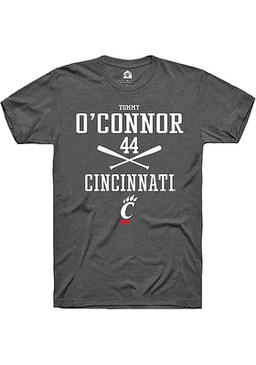 Tommy O'Connor  Cincinnati Bearcats Dark Grey Rally NIL Sport Icon Short Sleeve T Shirt