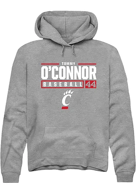 Tommy O'Connor  Rally Cincinnati Bearcats Mens Graphite NIL Stacked Box Long Sleeve Hoodie