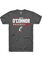 Tommy O'Connor  Cincinnati Bearcats Dark Grey Rally NIL Stacked Box Short Sleeve T Shirt