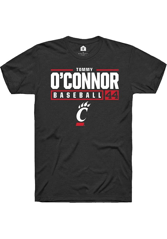 Tommy O'Connor Cincinnati Bearcats Rally NIL Stacked Box Short Sleeve T Shirt