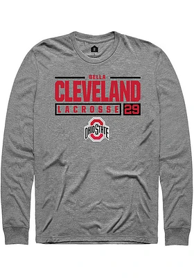 Bella Cleveland  Ohio State Buckeyes Graphite Rally NIL Stacked Box Long Sleeve T Shirt