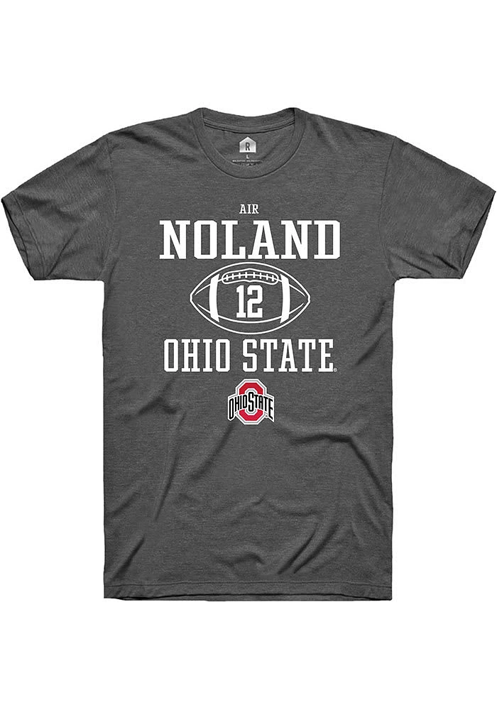 Prentiss Air Noland  Ohio State Buckeyes Dark Grey Rally NIL Sport Icon Short Sleeve T Shirt