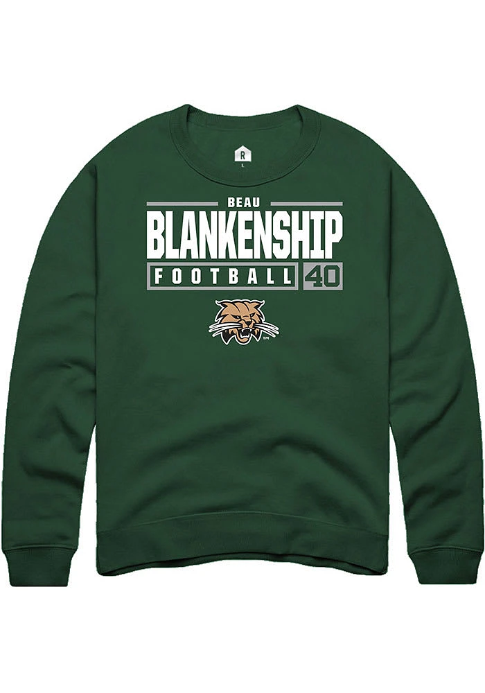 Beau Blankenship Rally Ohio Bobcats Mens NIL Stacked Box Long Sleeve Crew Sweatshirt