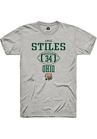 Lukas Stiles  Ohio Bobcats Ash Rally NIL Sport Icon Short Sleeve T Shirt