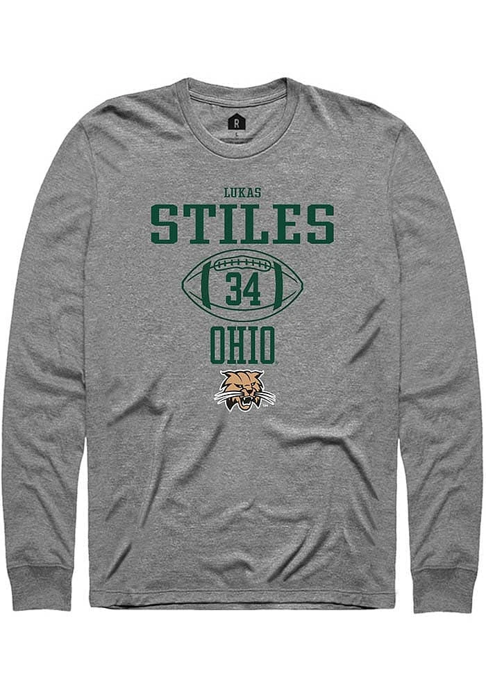 Lukas Stiles  Ohio Bobcats Graphite Rally NIL Sport Icon Long Sleeve T Shirt