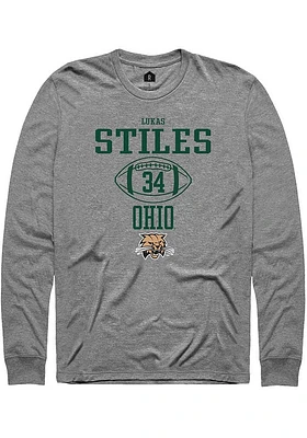 Lukas Stiles  Ohio Bobcats Graphite Rally NIL Sport Icon Long Sleeve T Shirt