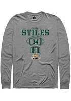 Lukas Stiles  Ohio Bobcats Graphite Rally NIL Sport Icon Long Sleeve T Shirt