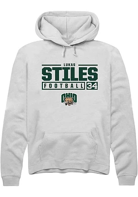 Lukas Stiles Rally Ohio Bobcats Mens NIL Stacked Box Long Sleeve Hoodie