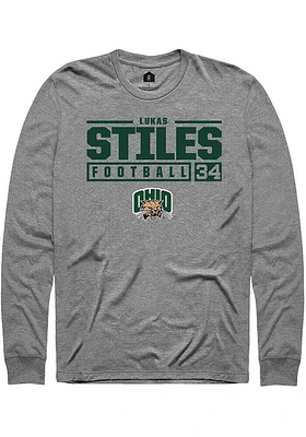 Lukas Stiles  Ohio Bobcats Graphite Rally NIL Stacked Box Long Sleeve T Shirt