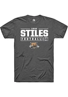 Lukas Stiles  Ohio Bobcats Dark Grey Rally NIL Stacked Box Short Sleeve T Shirt