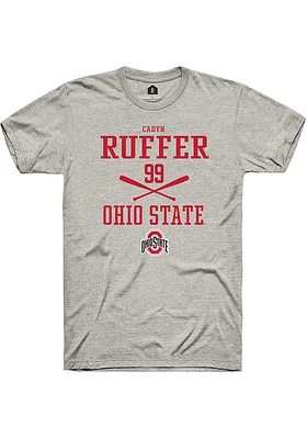 Cadyn Ruffer  Ohio State Buckeyes Ash Rally NIL Sport Icon Short Sleeve T Shirt