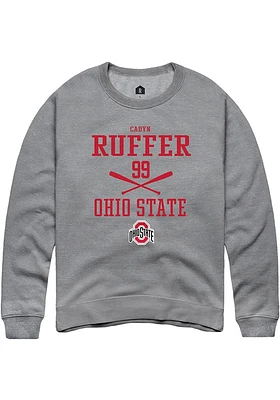 Cadyn Ruffer  Rally Ohio State Buckeyes Mens Graphite NIL Sport Icon Long Sleeve Crew Sweatshirt