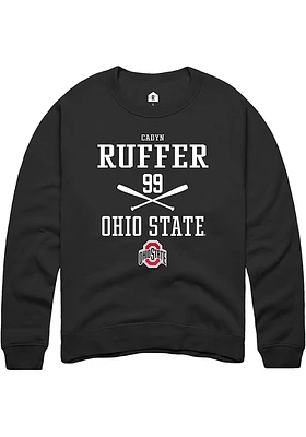 Cadyn Ruffer Rally Ohio State Buckeyes Mens NIL Sport Icon Long Sleeve Crew Sweatshirt