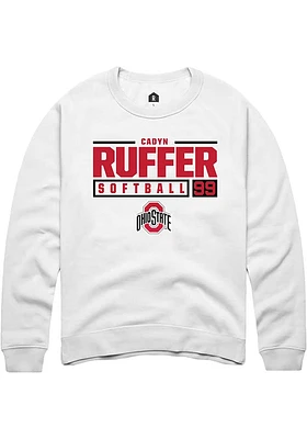 Cadyn Ruffer Rally Ohio State Buckeyes Mens NIL Stacked Box Long Sleeve Crew Sweatshirt