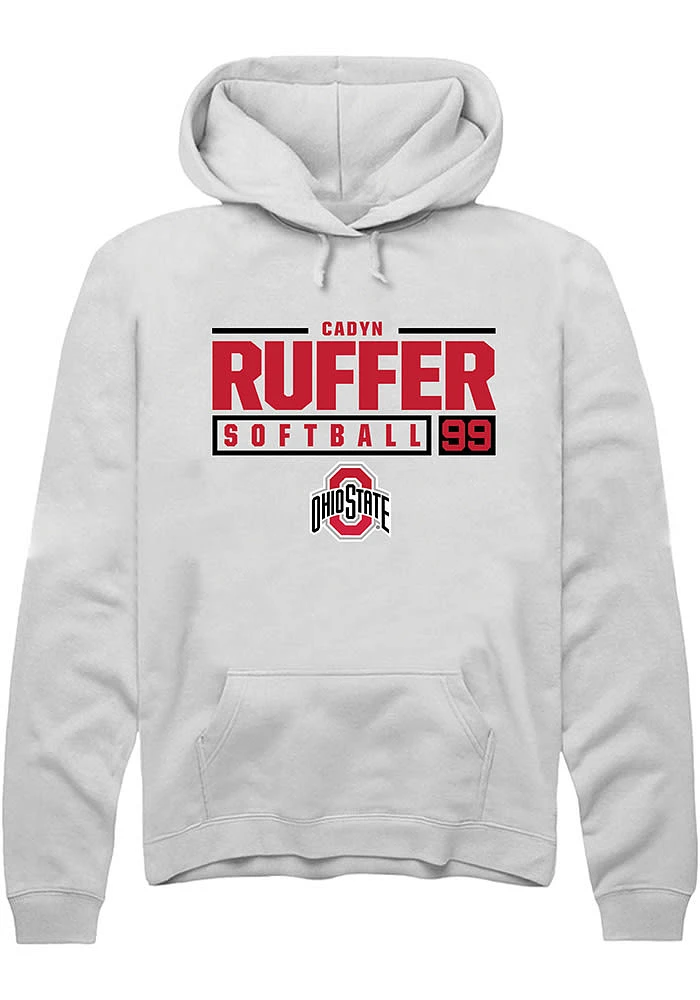 Cadyn Ruffer Rally Ohio State Buckeyes Mens NIL Stacked Box Long Sleeve Hoodie