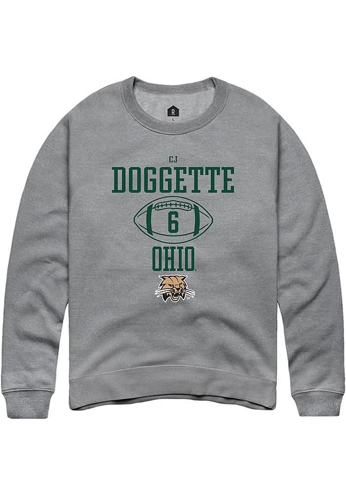 CJ Doggette  Rally Ohio Bobcats Mens Graphite NIL Sport Icon Long Sleeve Crew Sweatshirt