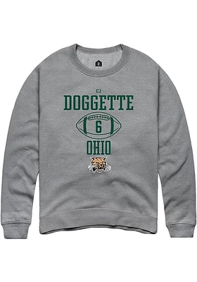 CJ Doggette  Rally Ohio Bobcats Mens Graphite NIL Sport Icon Long Sleeve Crew Sweatshirt