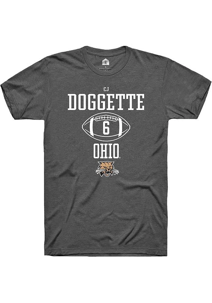 CJ Doggette  Ohio Bobcats Dark Grey Rally NIL Sport Icon Short Sleeve T Shirt