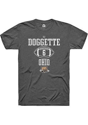 CJ Doggette  Ohio Bobcats Dark Grey Rally NIL Sport Icon Short Sleeve T Shirt