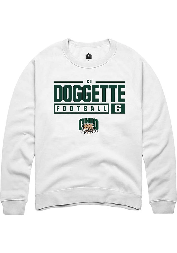 CJ Doggette Rally Ohio Bobcats Mens NIL Stacked Box Long Sleeve Crew Sweatshirt