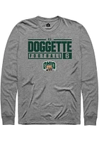 CJ Doggette  Ohio Bobcats Graphite Rally NIL Stacked Box Long Sleeve T Shirt