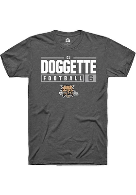 CJ Doggette  Ohio Bobcats Dark Grey Rally NIL Stacked Box Short Sleeve T Shirt