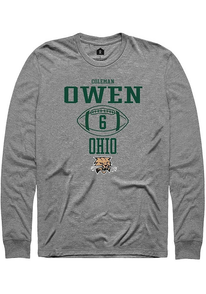 Coleman Owen  Ohio Bobcats Graphite Rally NIL Sport Icon Long Sleeve T Shirt